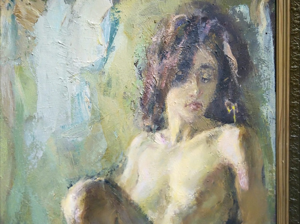 Картина "Обнаженная" художник Нафиков Р.Х. СССР