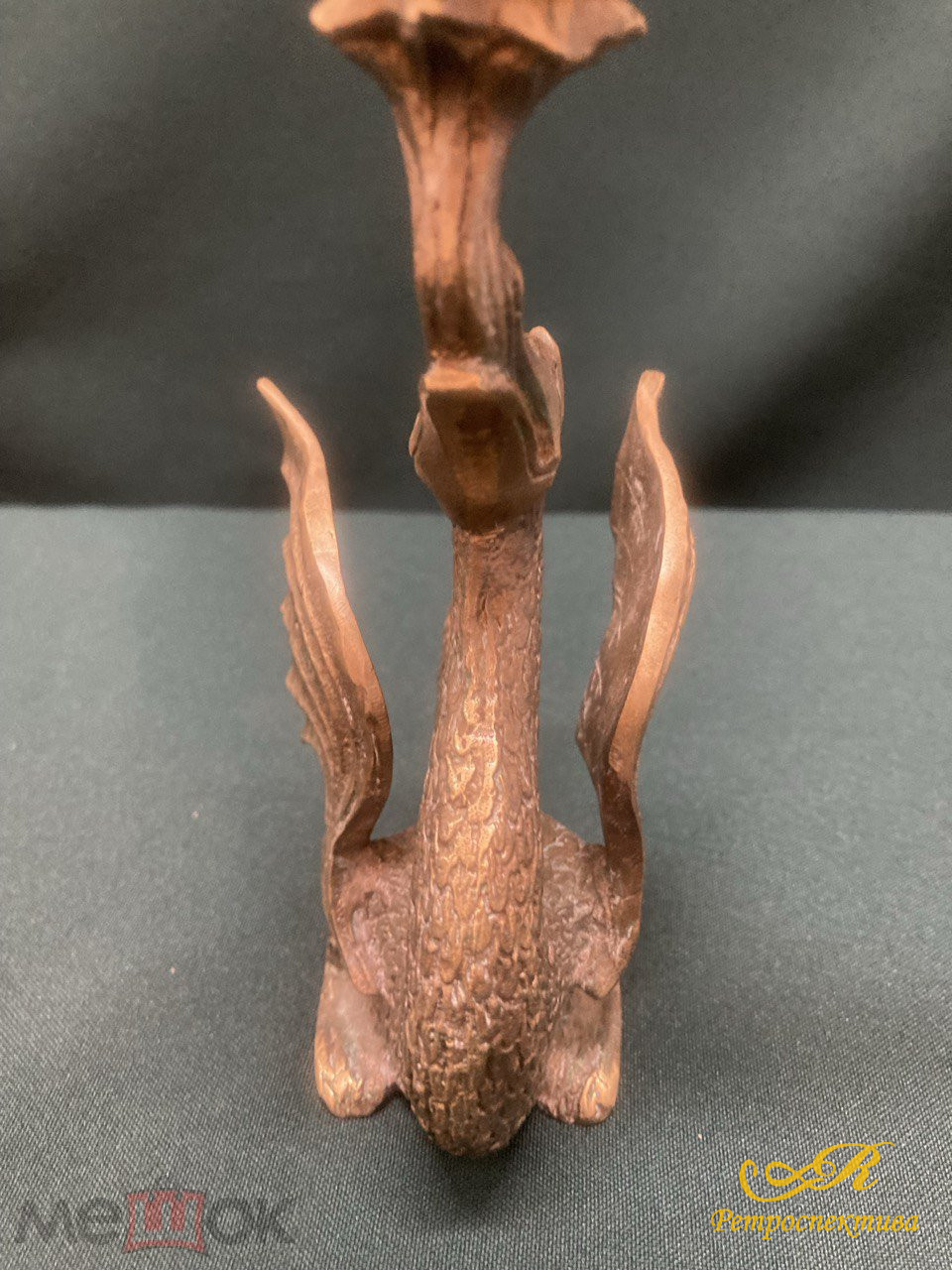 Бронзовый подсвечник «Дракон» 17,5 см. бронза.