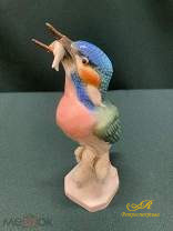 Фарфоровая статуэтка " Зимородок с рыбой." Германия, клеймо Volkstendter.