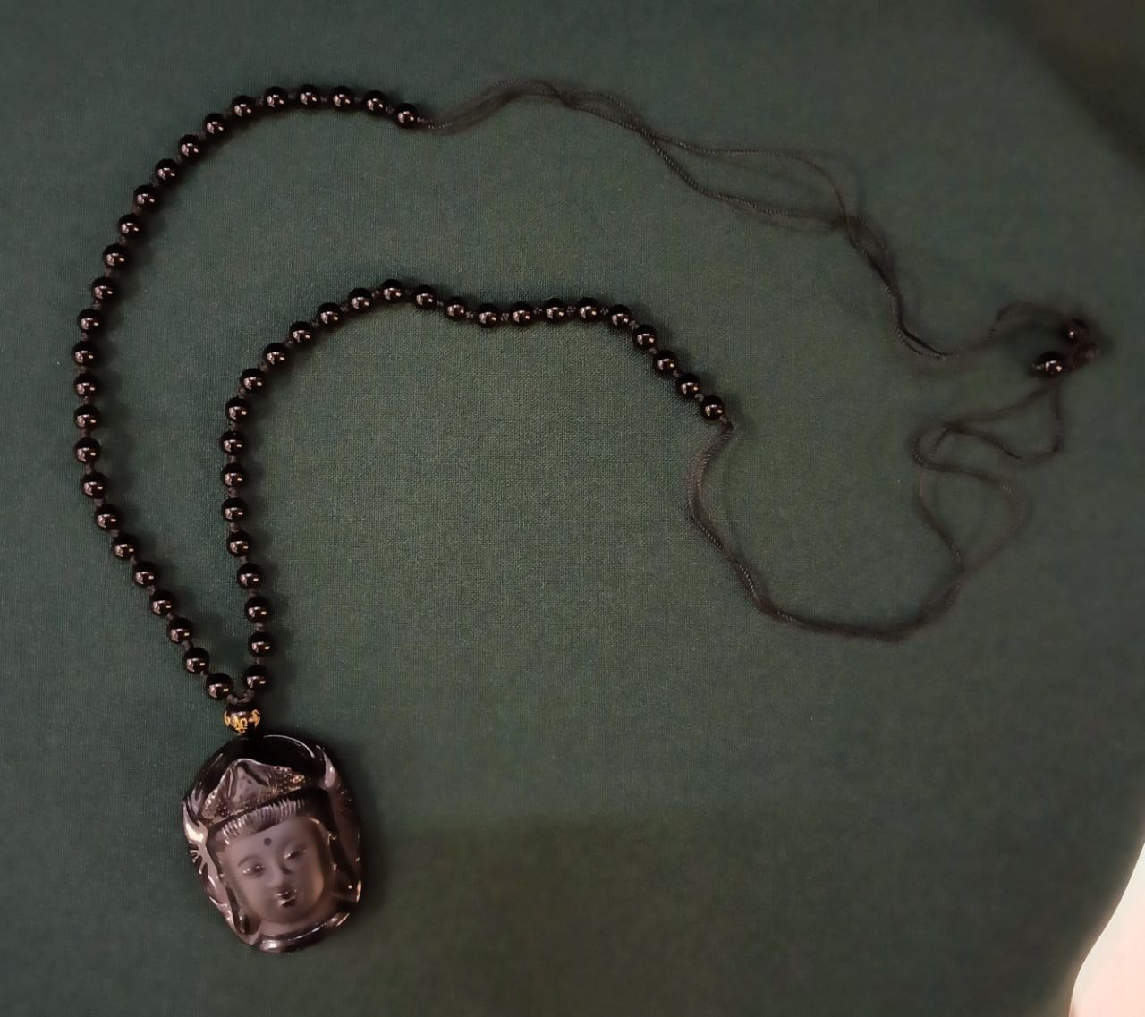 Талисман Китай, черный оникс, 4,5х4 см, длина 42-86 см, 55 гр