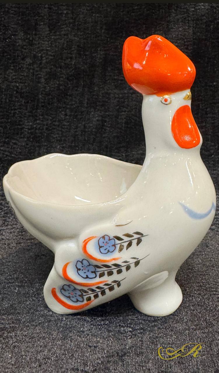 Статуэтка фарфоровая Петушок Солонка Горчичница икорница