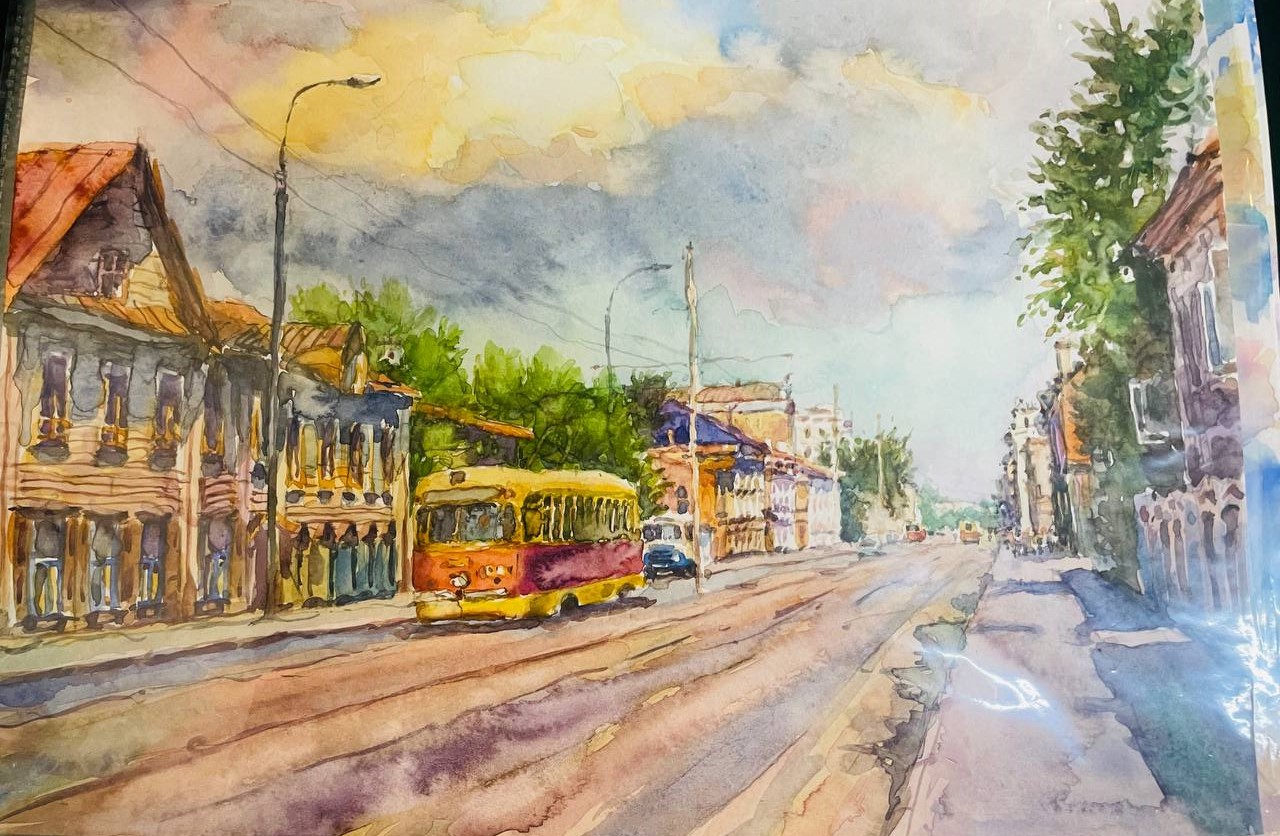 Акварели с видами Казани в ассортименте, художник Флегонтов А.С.