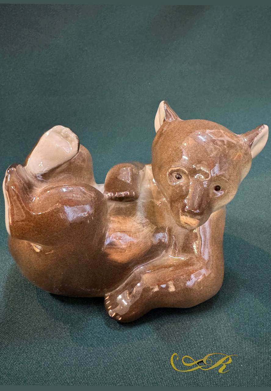 Медведь лежащий Мишка Медвежонок ЛФЗ Фарфоровая статуэтка ФАРФОР СССР ОРИГИНАЛ