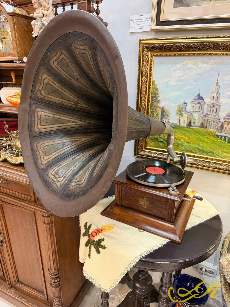  Граммофон Zonophone с большой трубой. США . Конец XIX-начало XX в.