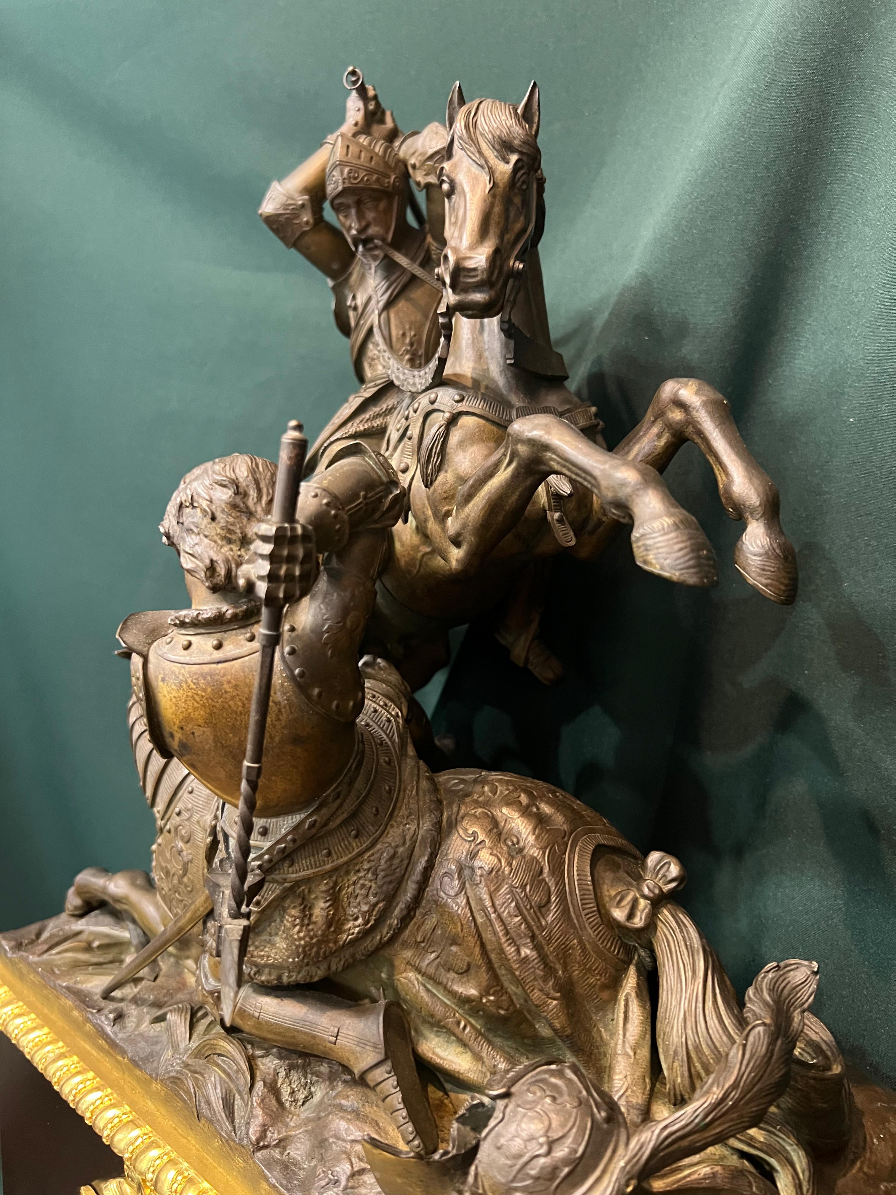 Парадные каминные часы  фирмы Deniere Paris XIX в.