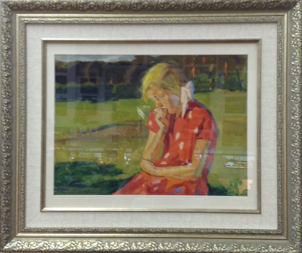 Картина "Девочка в красном платье"