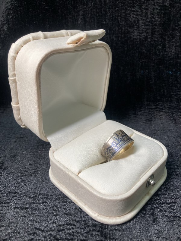 Кольцо серебро, золочение, чернение, 20р-р