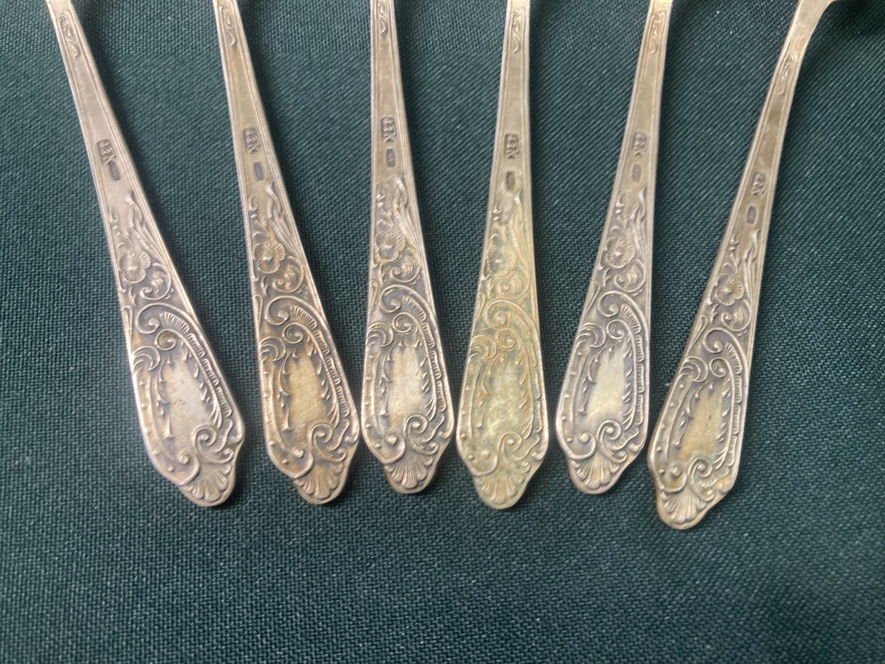 Серебряные ложки. Набор 12 шт. Серебро 875 пр.