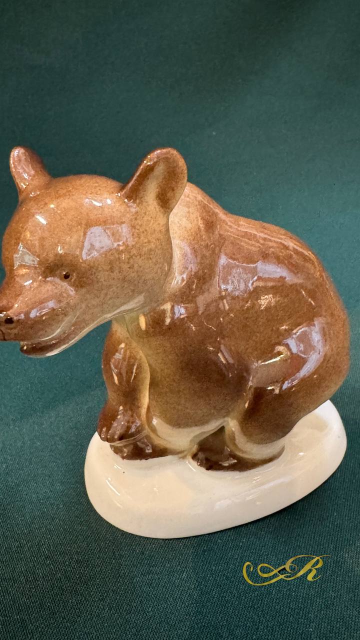 Медвежонок ЛФЗ Фарфоровая статуэтка ФАРФОР СССР ОРИГИНАЛ