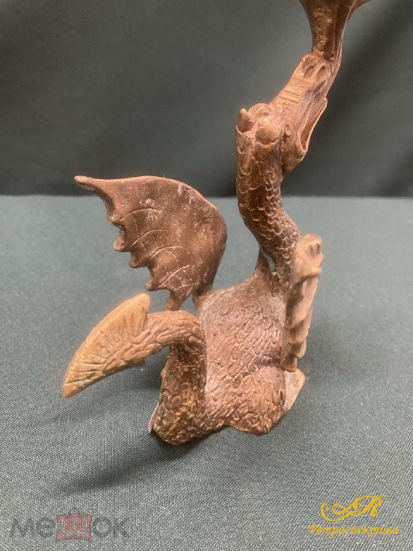 Бронзовый подсвечник «Дракон» 17,5 см. бронза.