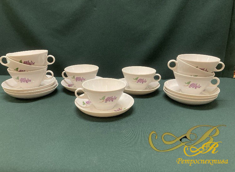 Фарфоровая чайная пара. Дулево 60- ые г. СССР.