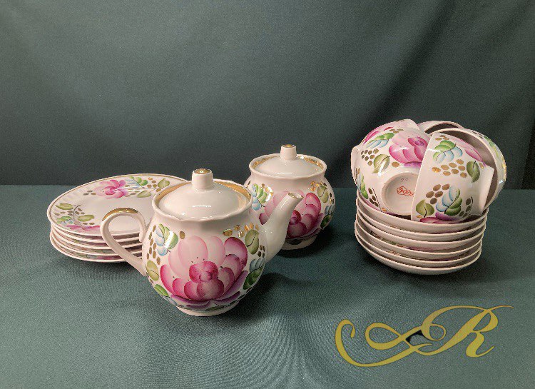 Фарфоровый чайный сервиз. Прокопьевский ФЗ.  СССР.