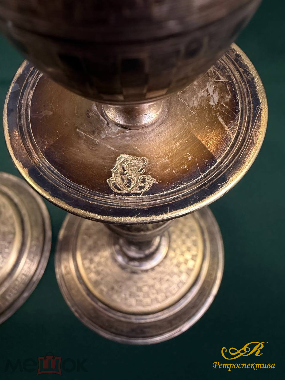 Подсвечники 2 шт, Польша, Фраже клеймо. Конец XIX нач. XX в.в. Медь,покрытие серебро.