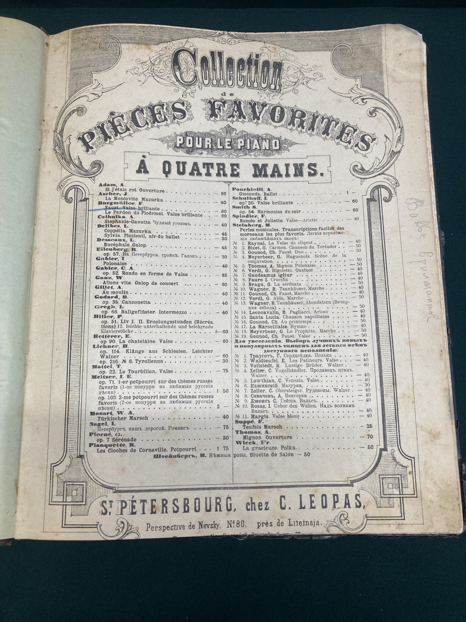 Коллекция нот избранное для пиано. Дореволюционное издание.