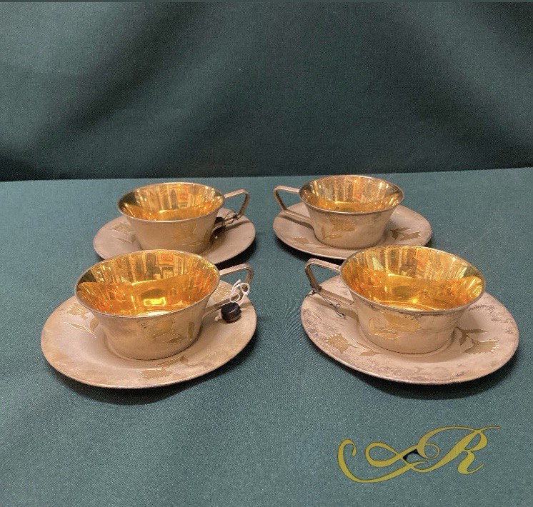 Серебряный кофейный набор. Чашка и  блюдце.