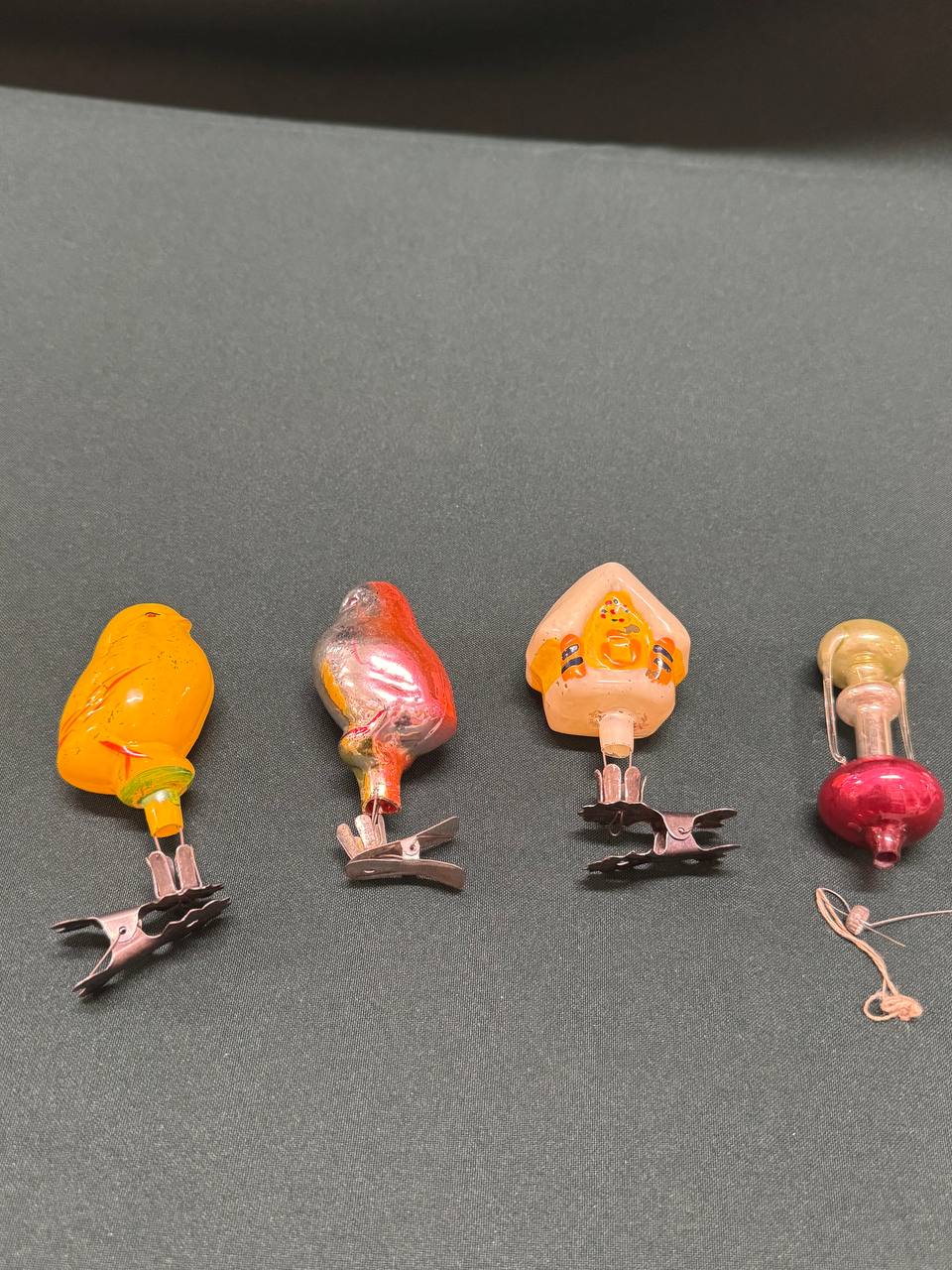 Елочные игрушки на прищепке, винтаж СССР