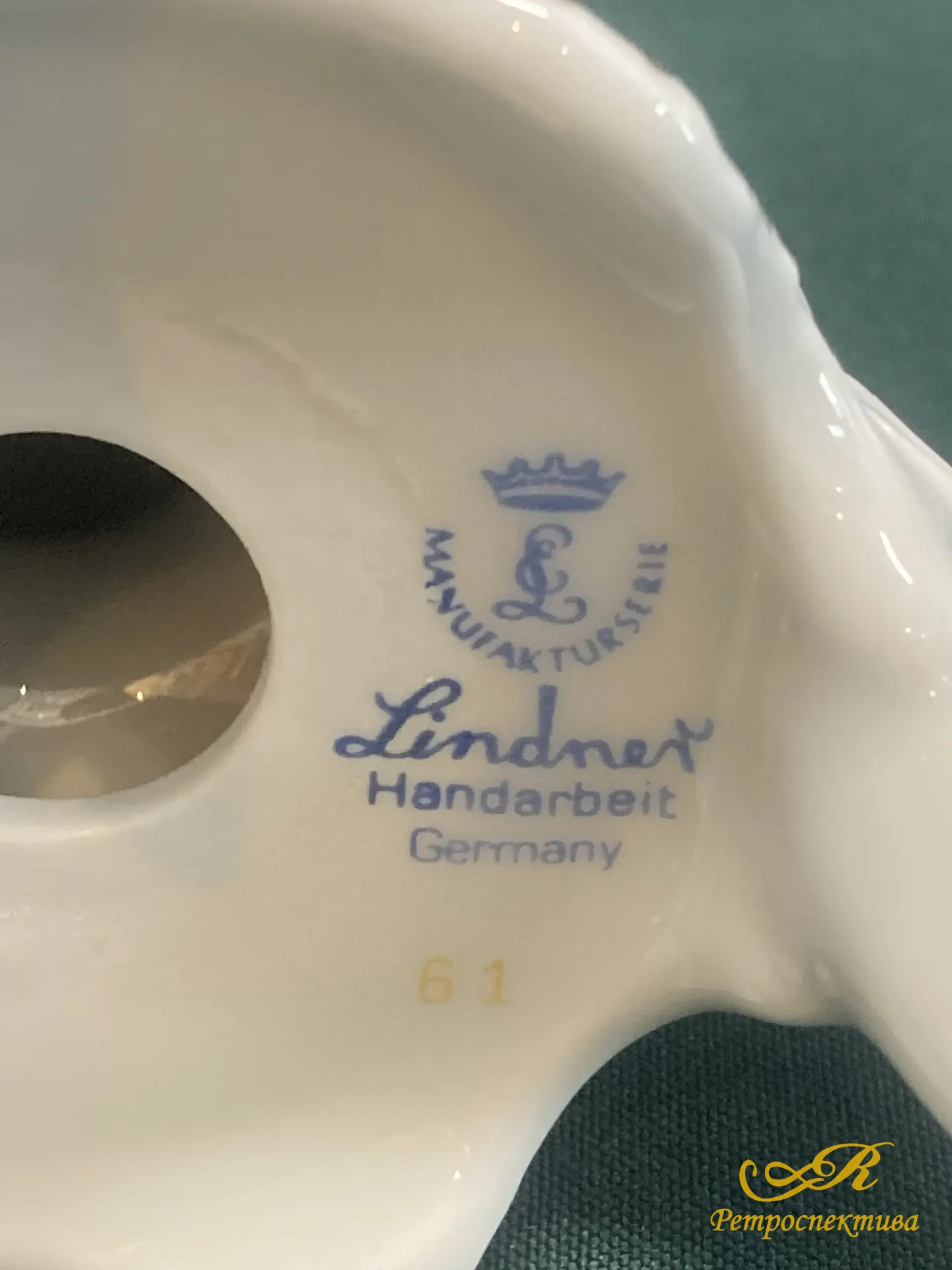 Подсвечник фарфоровый. Живопись, кобальт, золото. Германия.