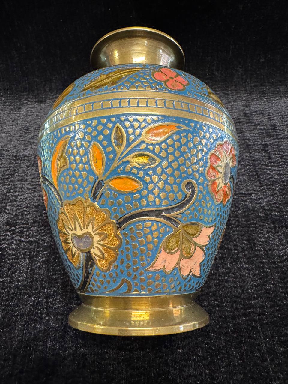Ваза индийская. Бронза, эмаль. Высота 14 см.