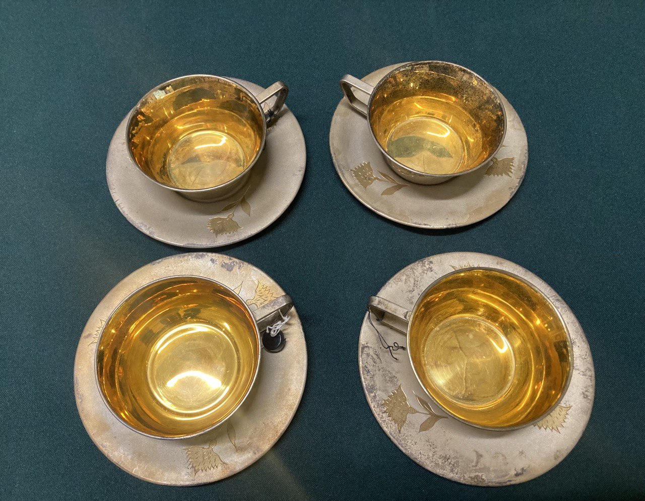 Серебряный кофейный набор. Чашка и  блюдце.