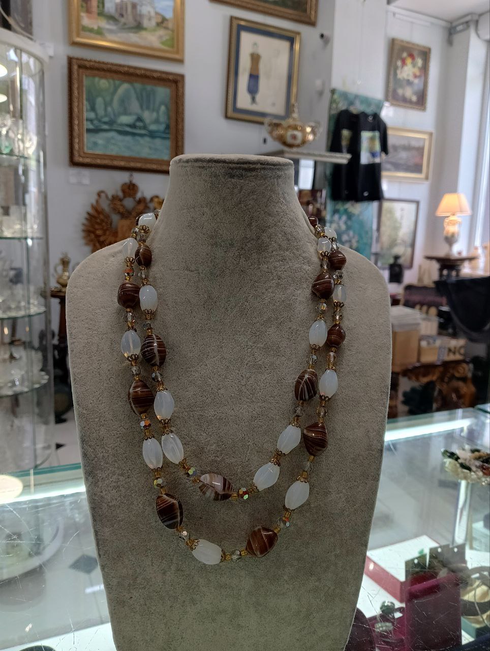 Бусы кварц, 2 ряда, СССР