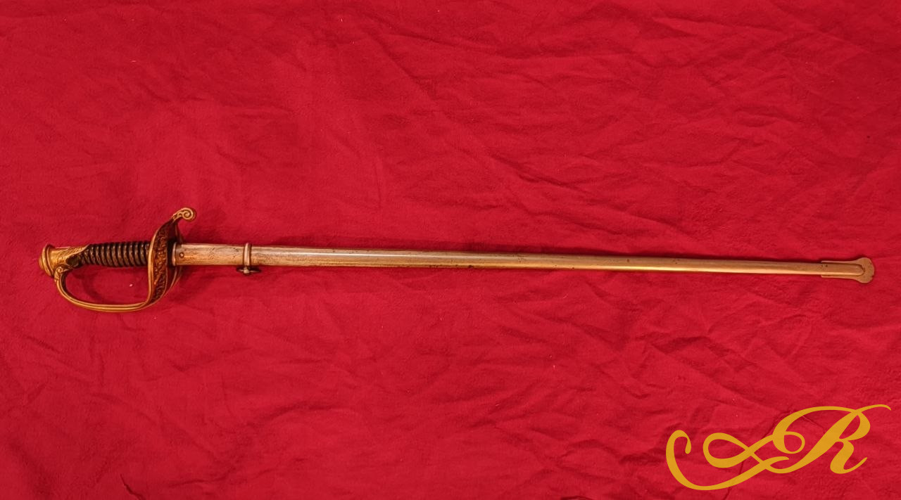  Сабля Европа 100 см ручка: дерево: бронза, сталь