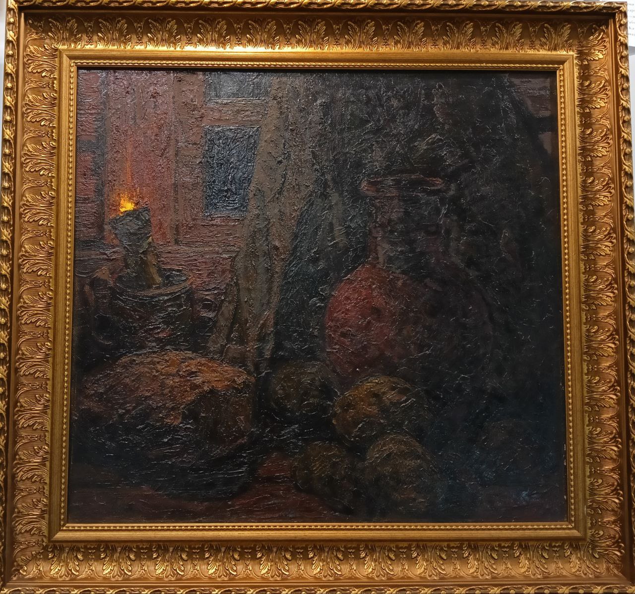 Картина «В избе», худ. Халилуллов И.М, 1980 г, холст, масло, 68х70 см