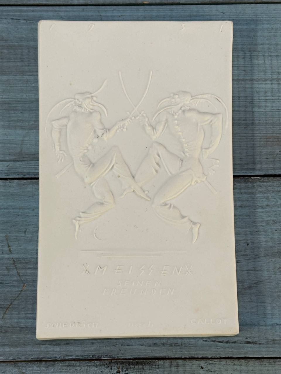 Новогодняя бисквитная плашка, Мейсен 1931 года, всего 100 экземпляров