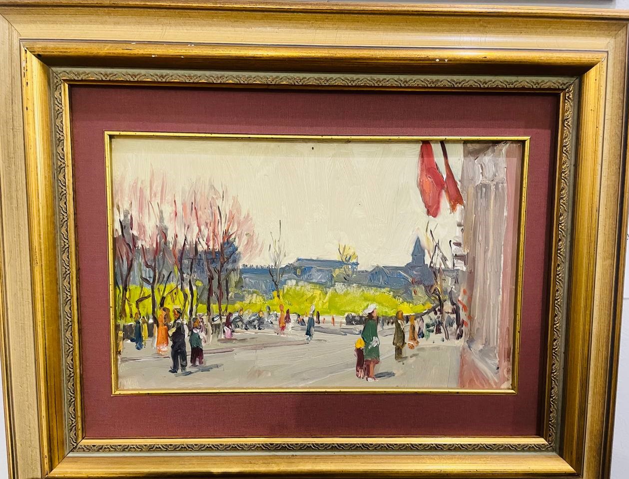 Г. Рахманкулова "Весенний день",Казань парк Черное озеро, картон, масло