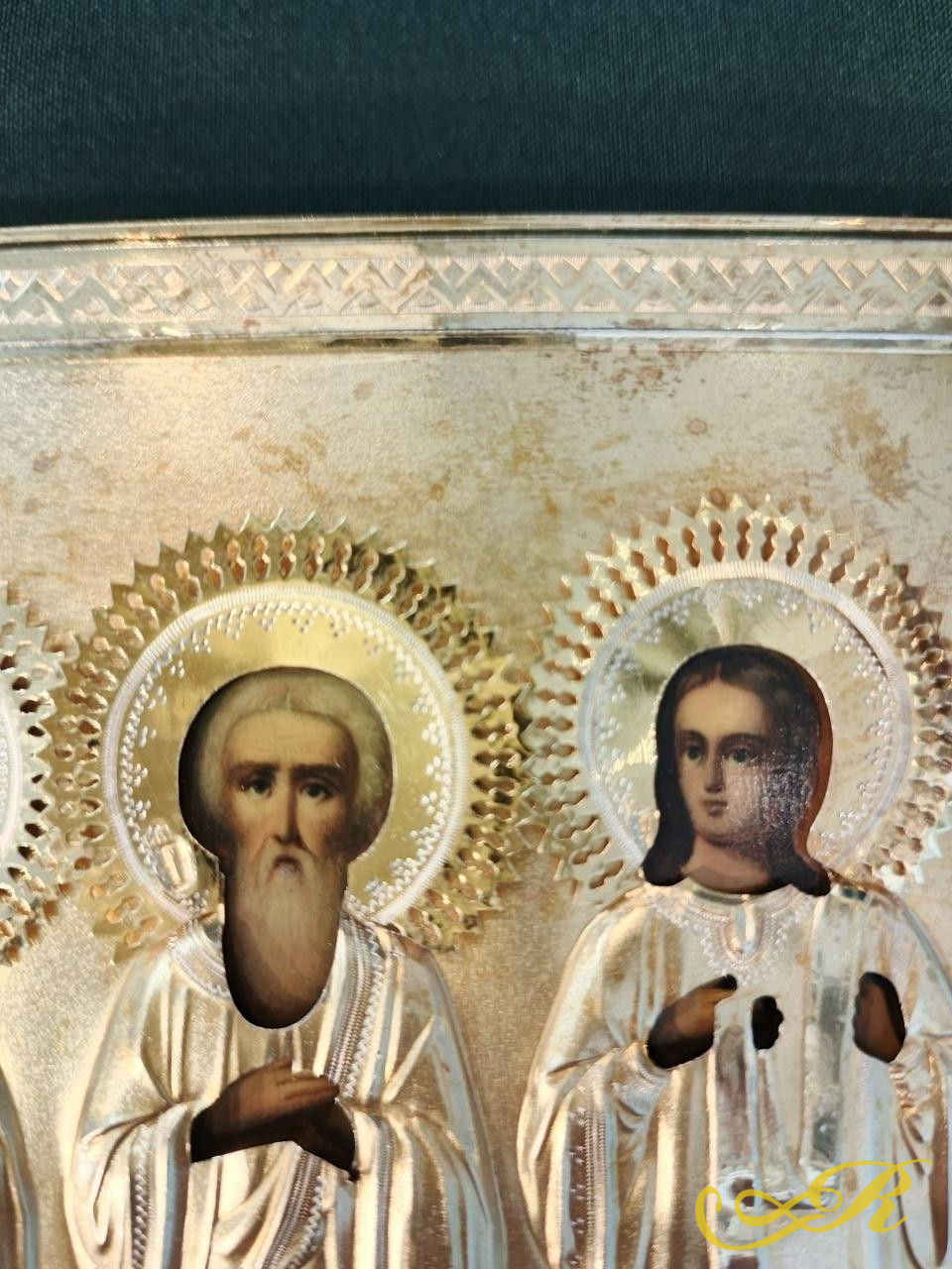Икона «Святые мученики Гурий, Самон и Авив» в серебряном окладе. Москва, конец XIX – начало XX века