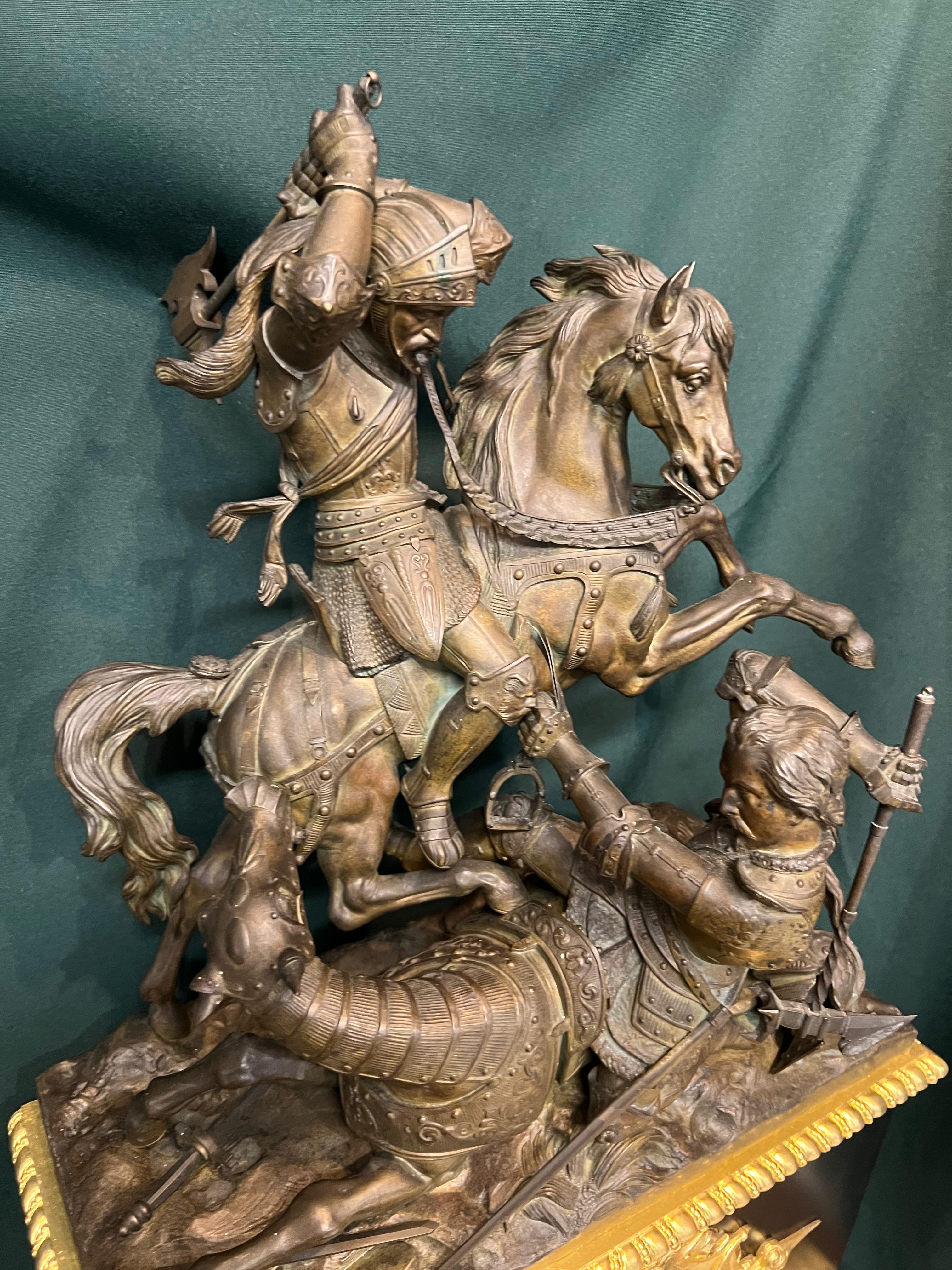 Парадные каминные часы  фирмы Deniere Paris XIX в.