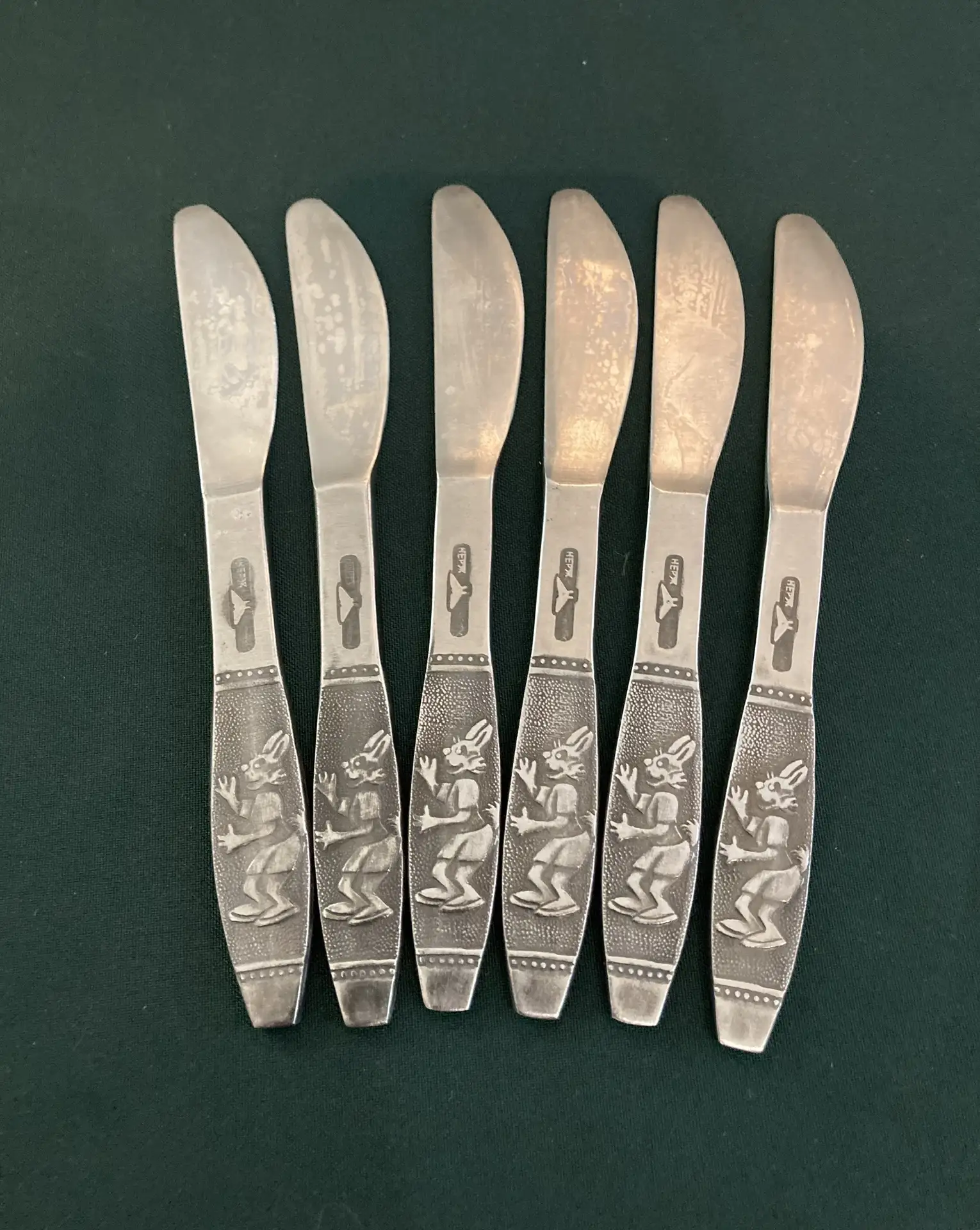 Нож детский, столовый. " Ну погоди!" 6 шт. 17 см. Нержавейка.