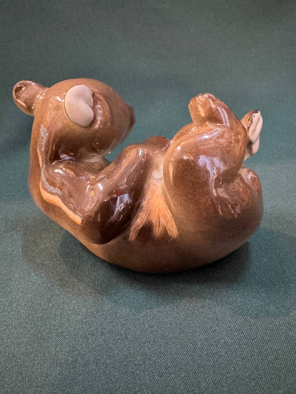 Медведь лежащий Мишка Медвежонок ЛФЗ Фарфоровая статуэтка ФАРФОР СССР ОРИГИНАЛ