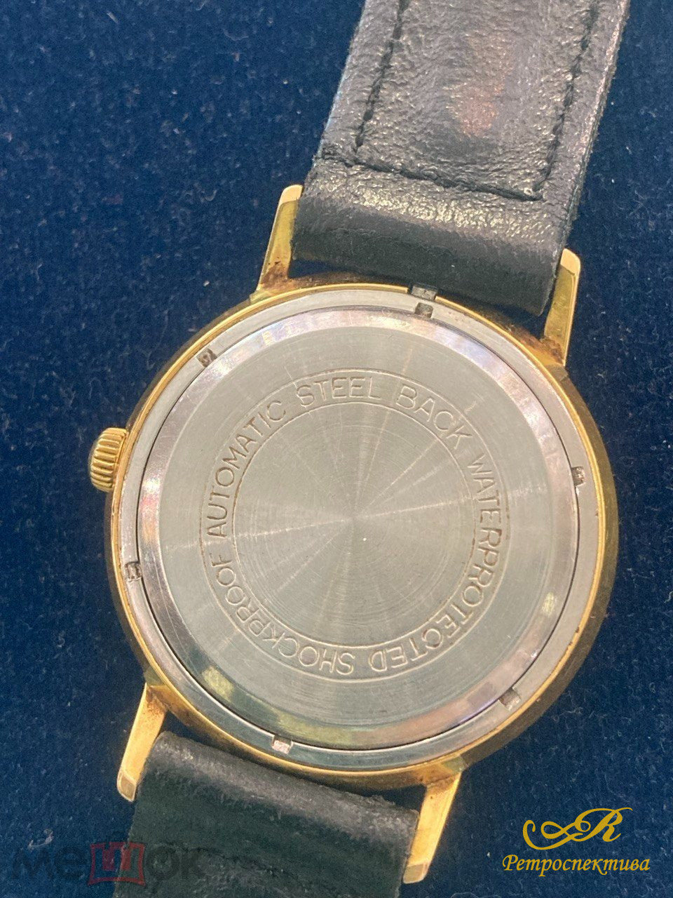  Часы наручные POLJOT DE LUXE. Сталь , позолота AU 20 , автоматические, противоударные , водонепроницаемые. 29 камней. Экспортный вариант. СССР. 