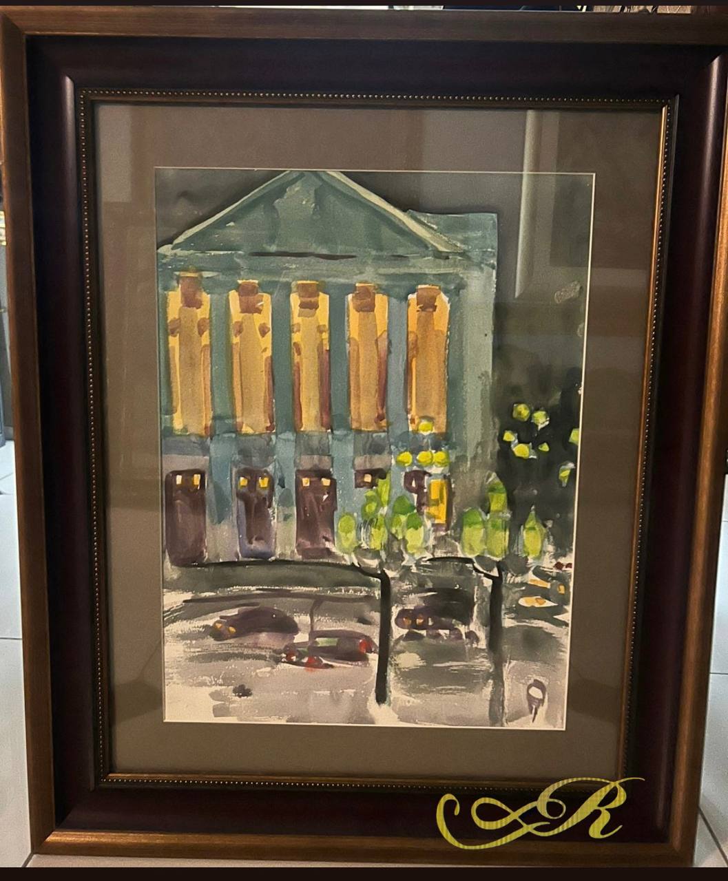 Картина "Вечерний театр" 1970-80 г Художник Рахманкулова Г.