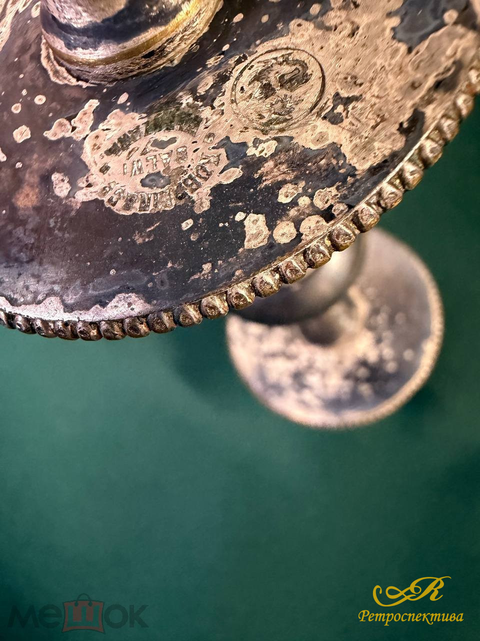 Подсвечник Варшава серебрение, латунь, высота 22 см, клеймо