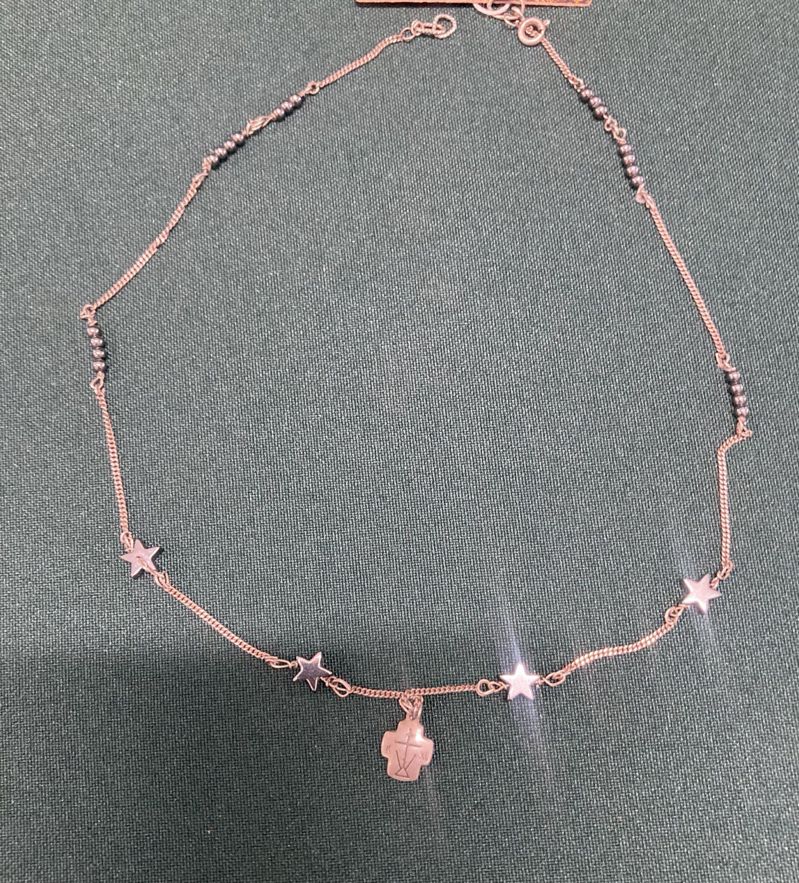 Цепочка с подвесками, серебро , вставки гематит.40 см.