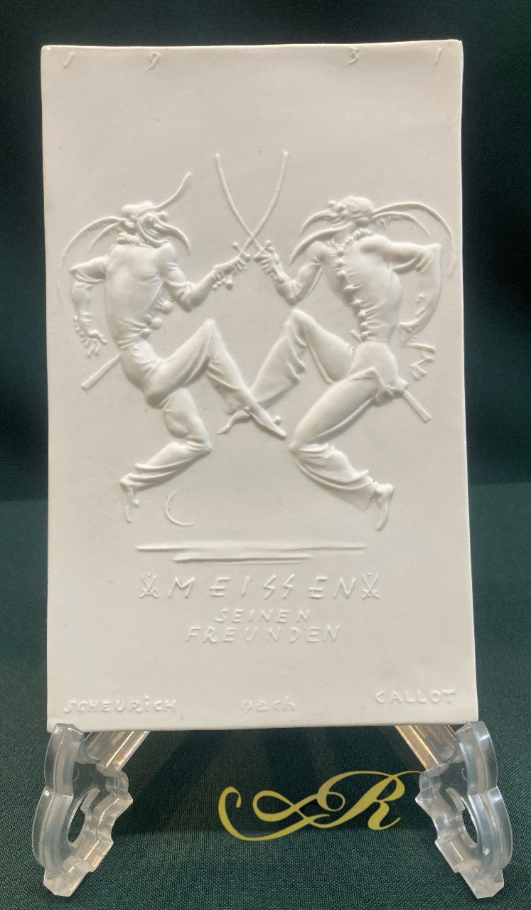 Новогодняя бисквитная плашка, Мейсен 1931 года, всего 100 экземпляров