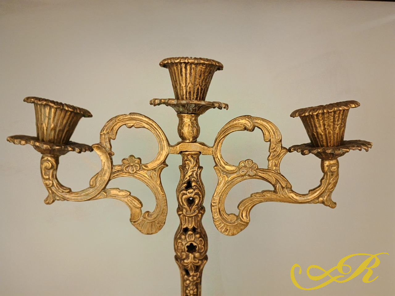  Подсвечник  на 3 свечи. Бронза. Иерусалим.50*26см  Клеймо.