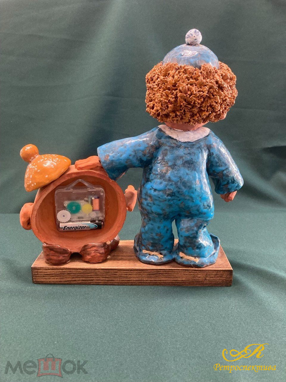 Часы «Клоун» настольные керамические. Авторская работа.