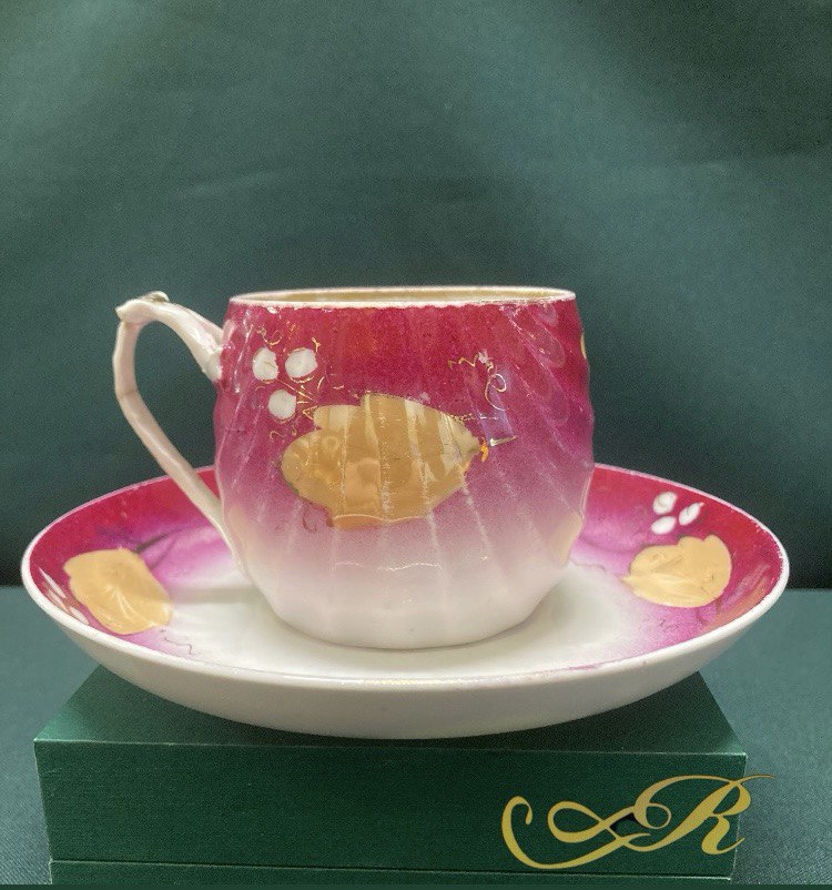 Фарфоровая чайная пара. Кузнецовский фарфор.