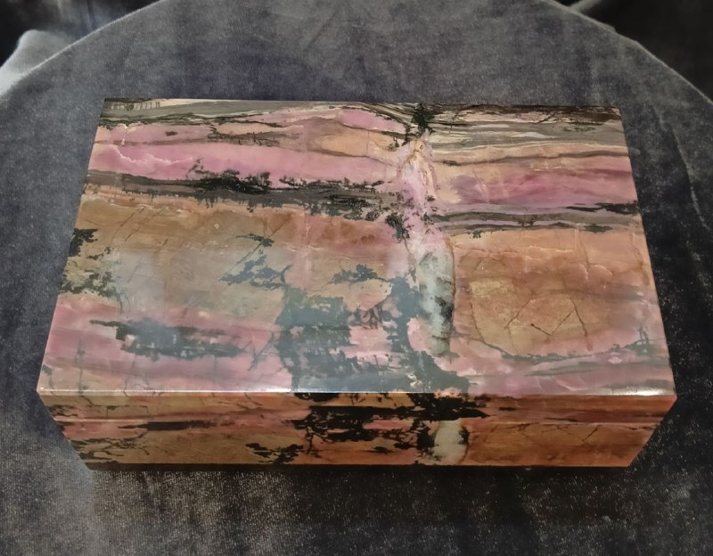 Шкатулка родонит 7.5х16.5х10см