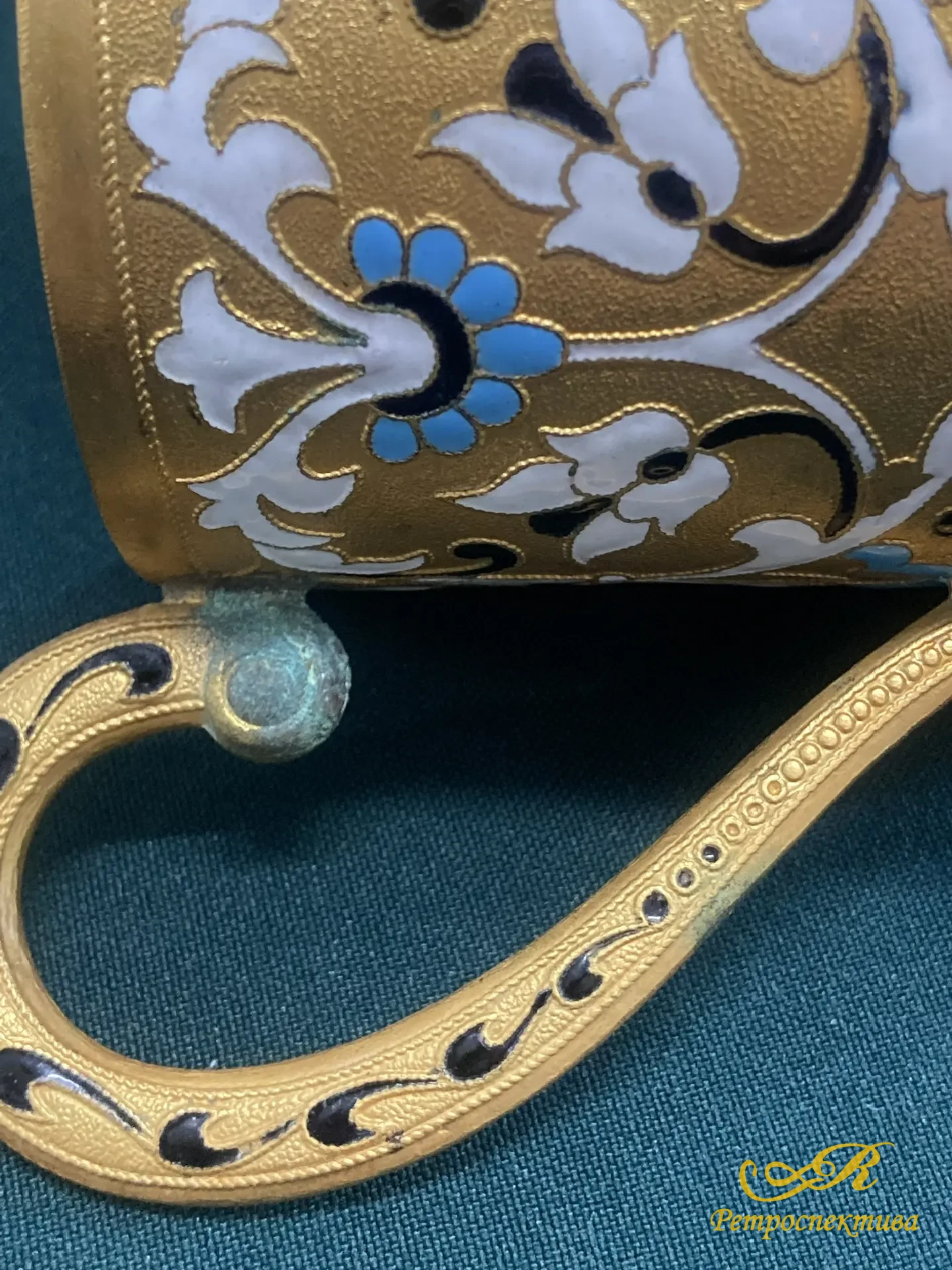 Подстаканник с горячей эмалью. ЛФ 7 МЕТАЛЛ. СССР.