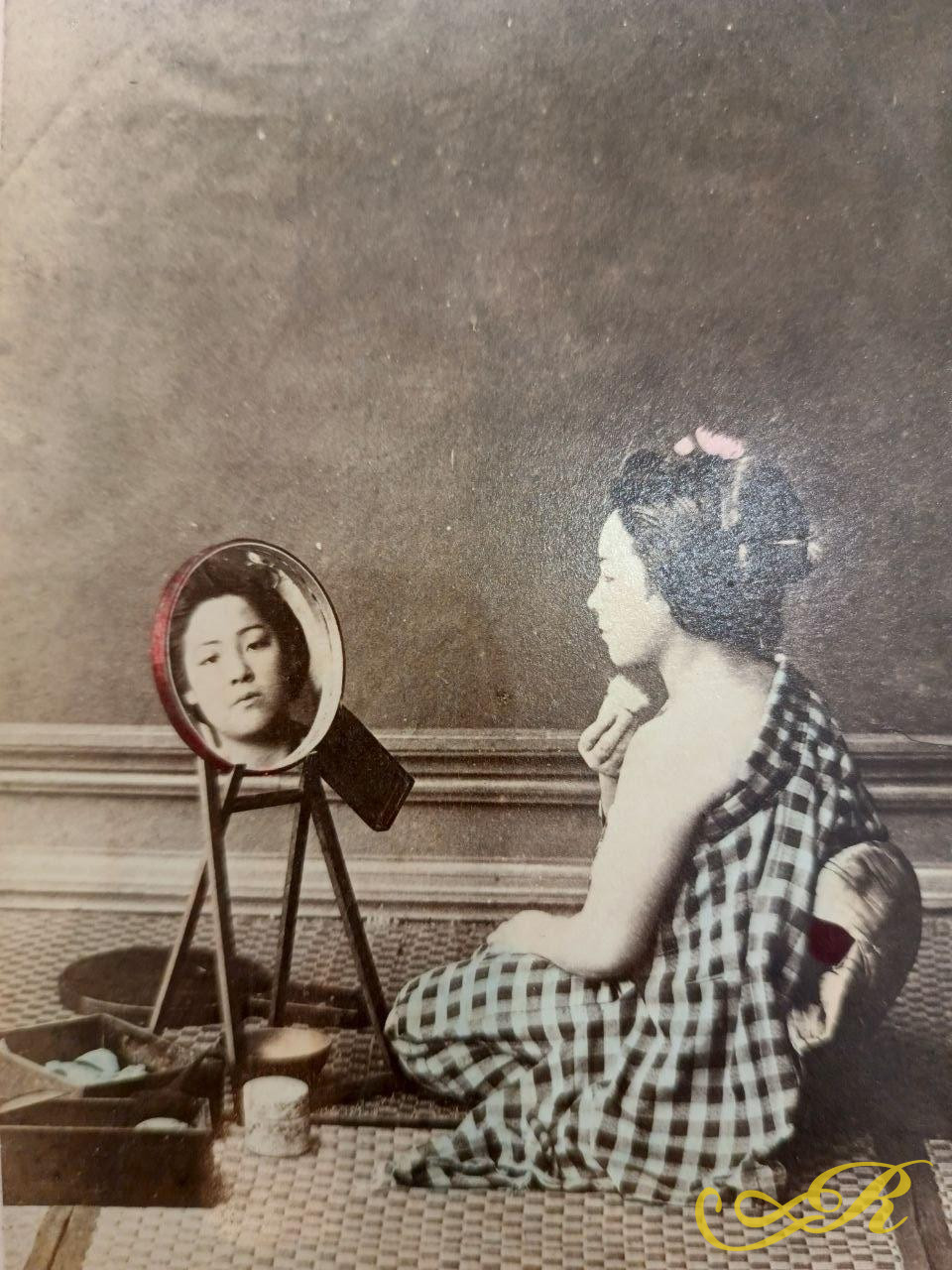   Историческая фотография, датируется 1870-1880 годами и запечатлела восхождение на Великую пирамиду Хеопса в Гизе. Ш-32. В-22,5 см. Зангаки