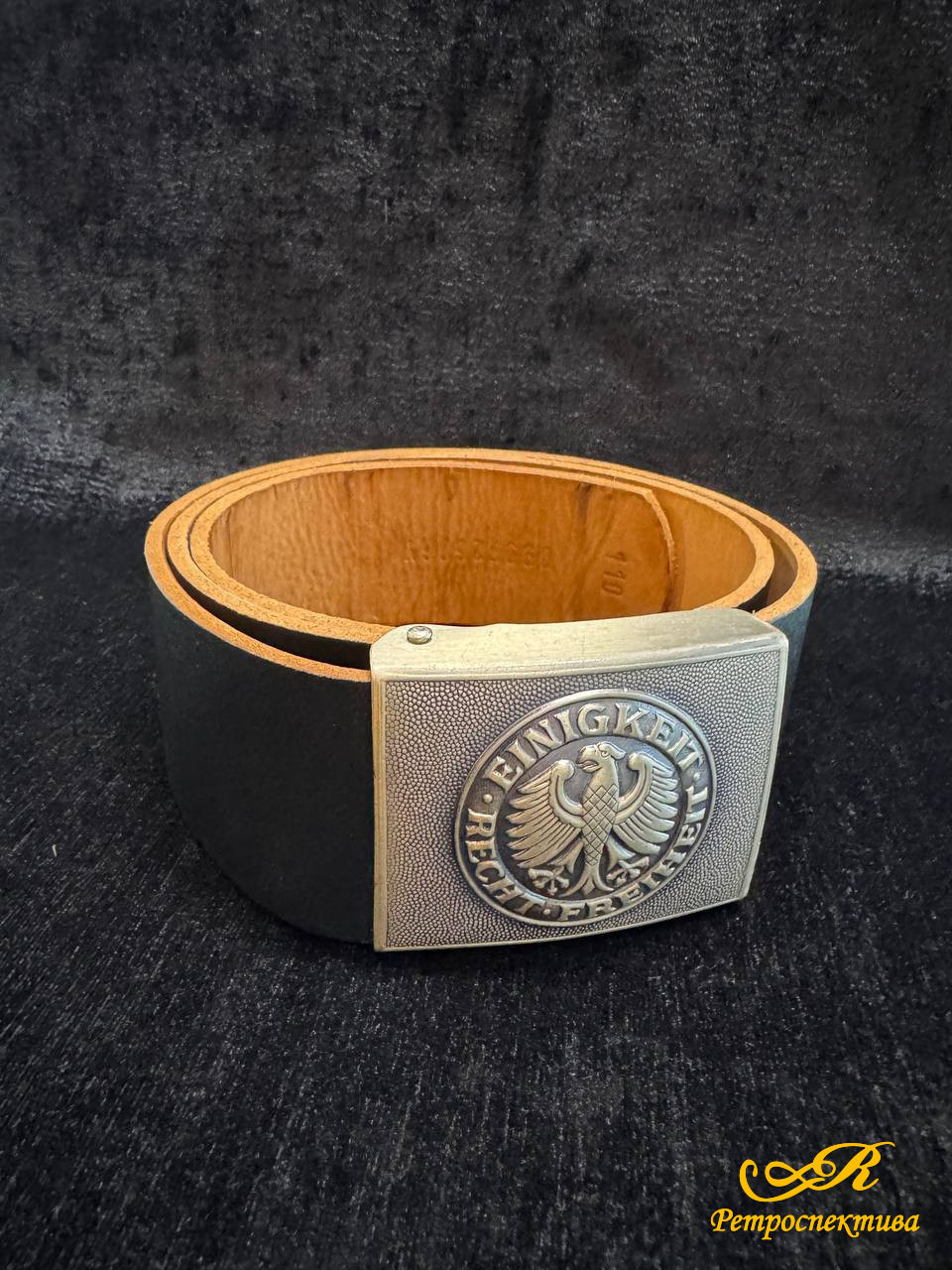 Ремень армейский Einigkeit Ŕecht Freiheit кожа Германия Бундесвер, 110 см.
