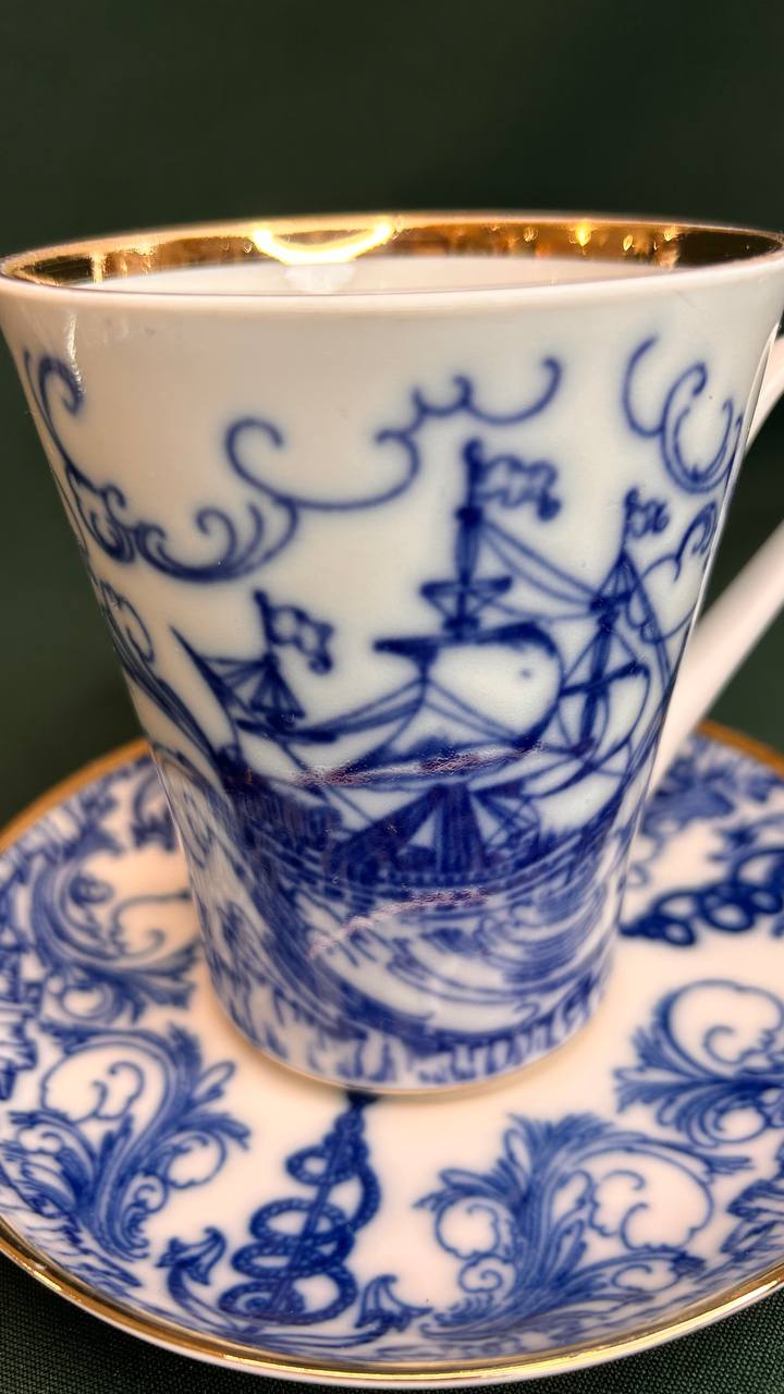 Чайная пара "По морям, по волнам", СССР ЛФЗ