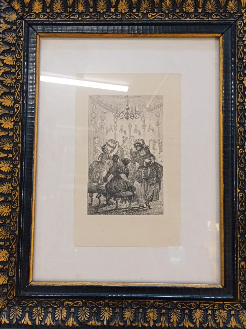 Литография "На балу",  нач. ХХ в.