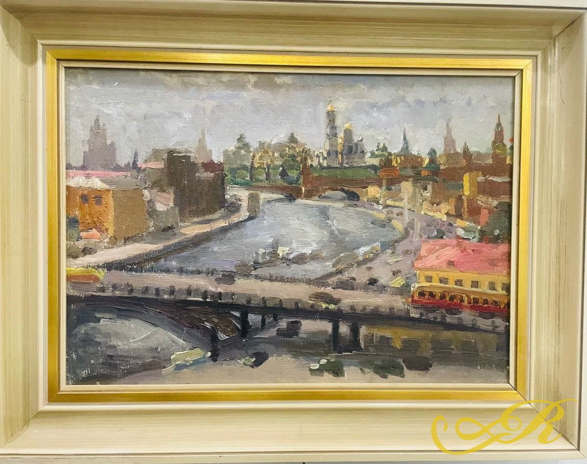 Г. Рахманкулова картина "Москва. Раушская Набережная" 1955 год