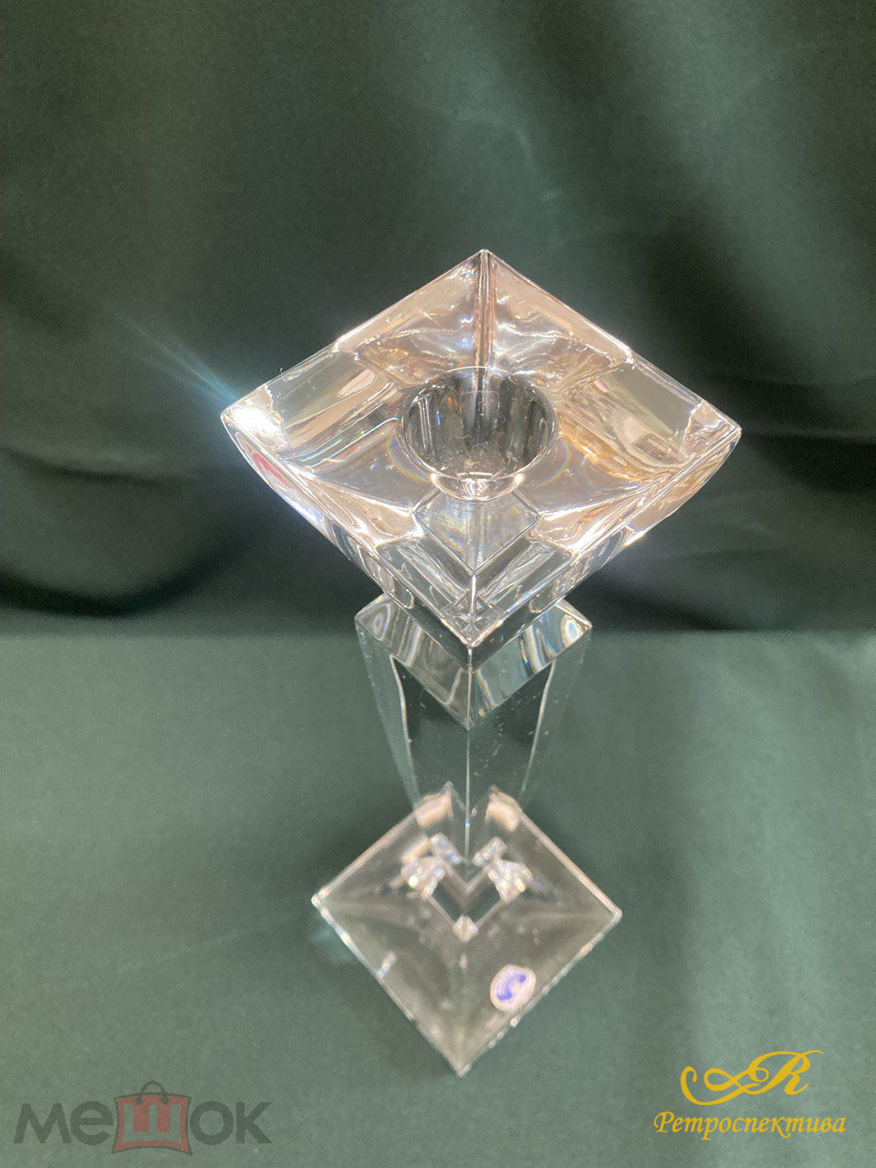 Подсвечник хрустальный. Богемия.
