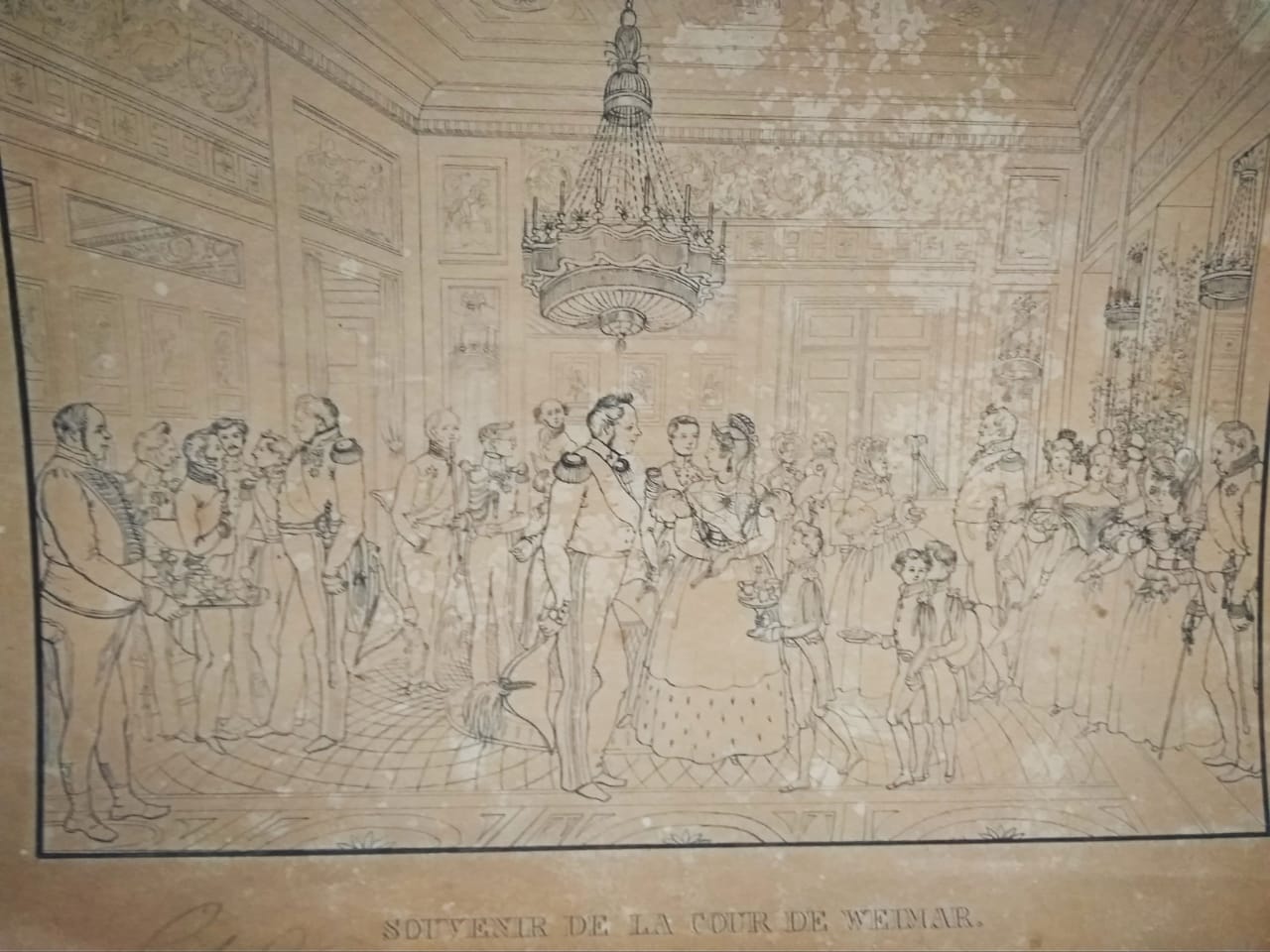 Гравюра " Память о Веймарском дворе"  Размер 20х25см.