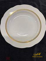 Суповая тарелка, фаянс СССР, Дулево, диаметр 23,5 см. за комплект 3 штуки